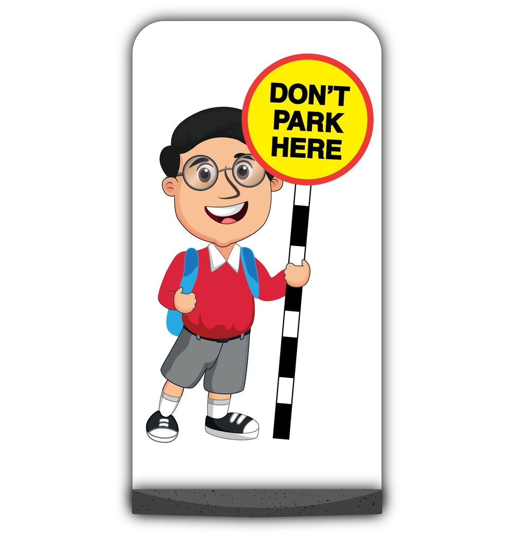 School Kid Flat Panel Pavement Sign – Liam – Don’t Park Here – Red Uniform