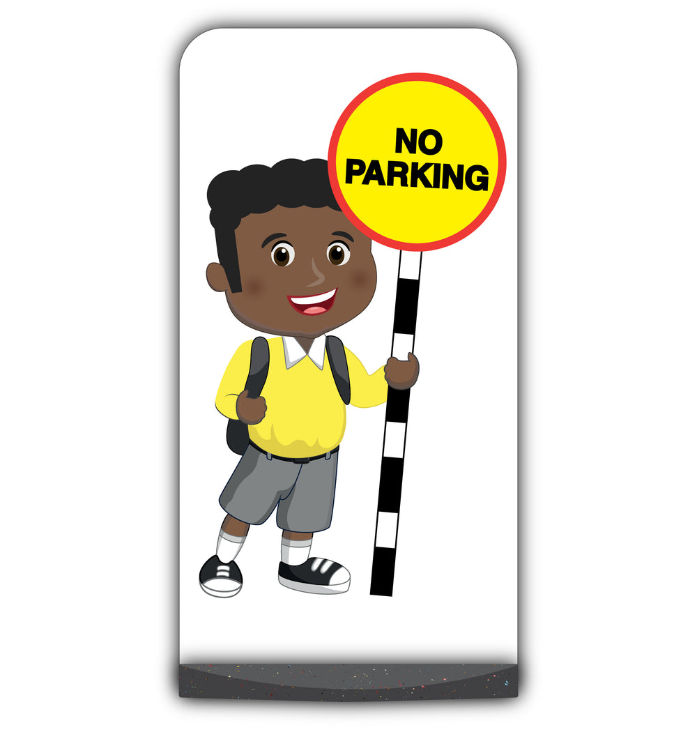 School Kid Flat Panel Pavement Sign – Toby – No Parking – Yellow Uniform