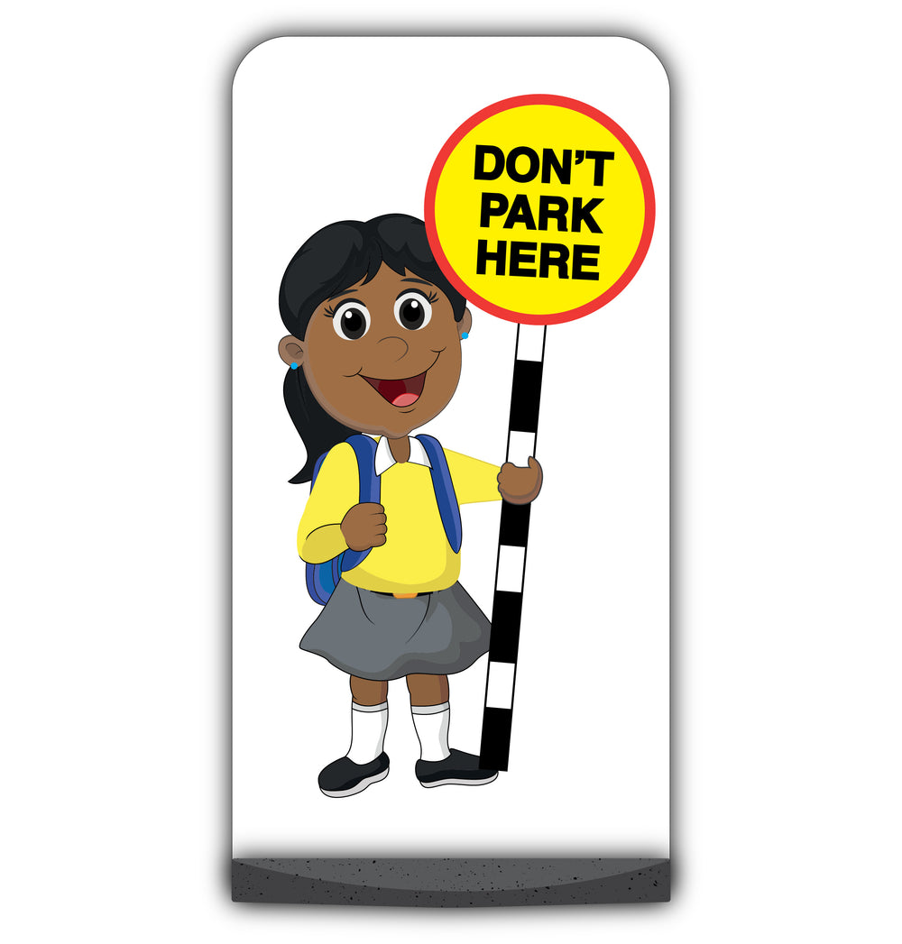 School Kid Flat Panel Pavement Sign – Ruby – Don’t Park Here – Yellow Uniform