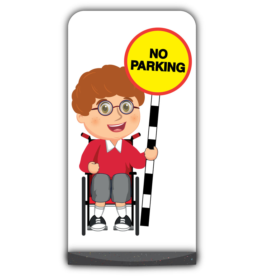 School Kid Flat Panel Pavement Sign – Ben – No Parking – Red Uniform