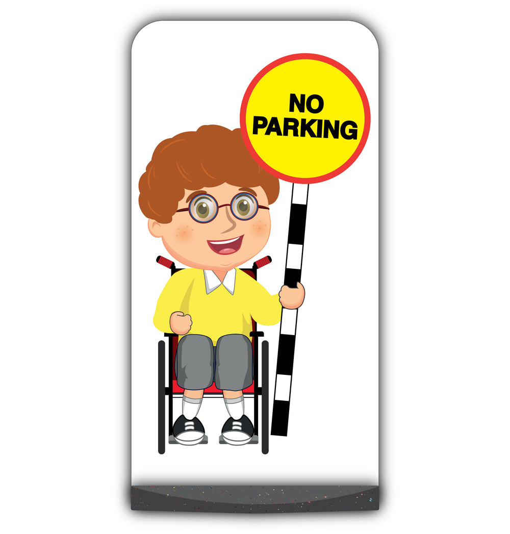 School Kid Flat Panel Pavement Sign – Ben – No Parking – Yellow Uniform