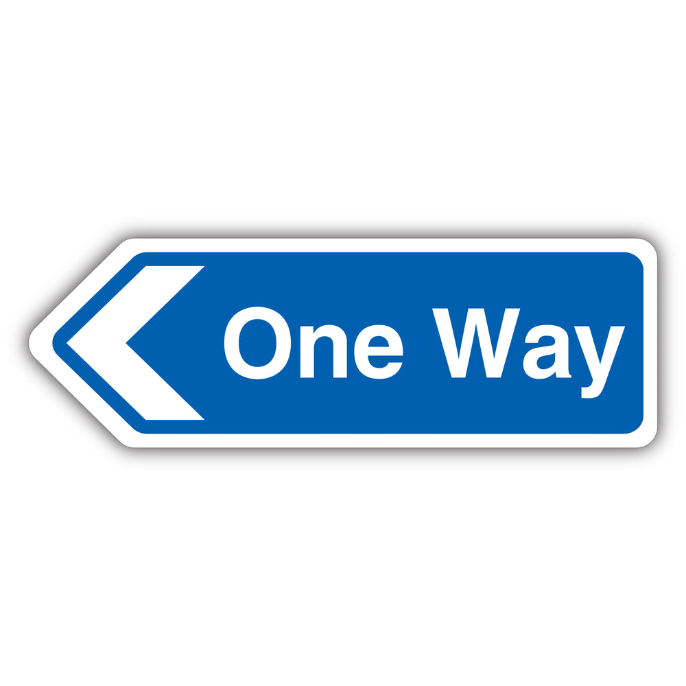 One Way Arrow Left – Shaped Sign