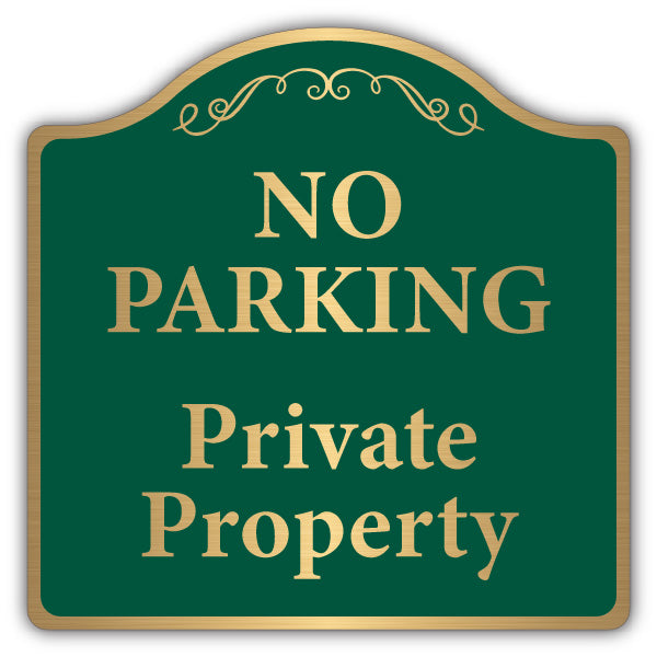 No Parking Private Property – Brushed Gold Prestige Sign