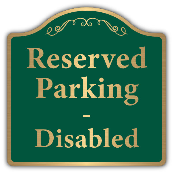 Reserved Parking – Disabled – Brushed Gold Prestige Sign