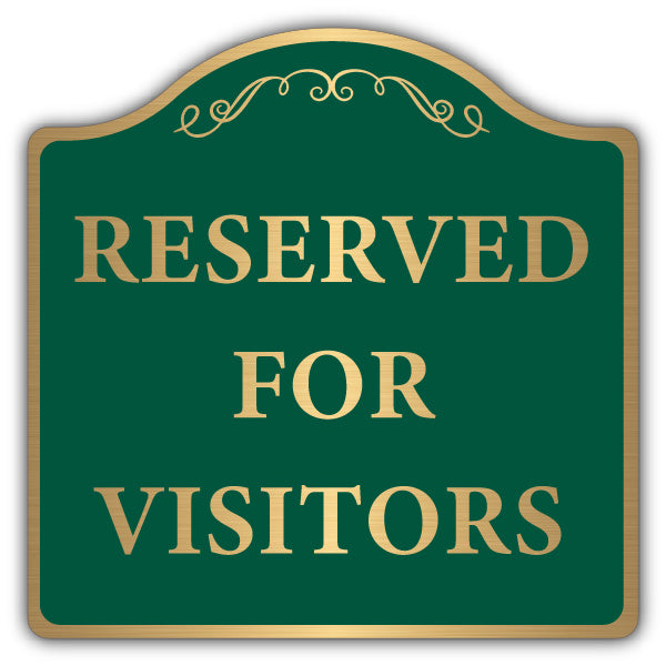 Reserved For Visitors – Brushed Gold Prestige Sign