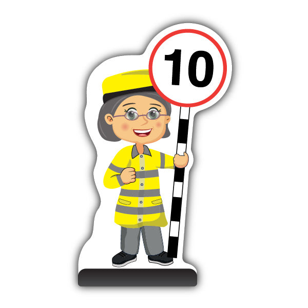 Lollipop Person Cut Out Pavement Sign – Lisa – 10 mph