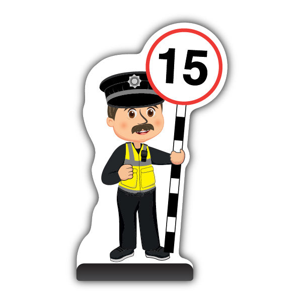 Police Officer Cut Out Pavement Sign – PC Williams – 15 mph
