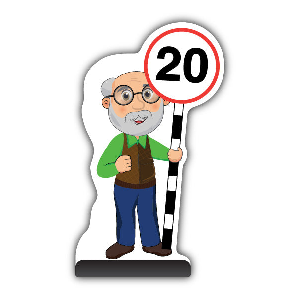 Senior Citizen Cut Out Pavement Sign – Cyril – 20 mph