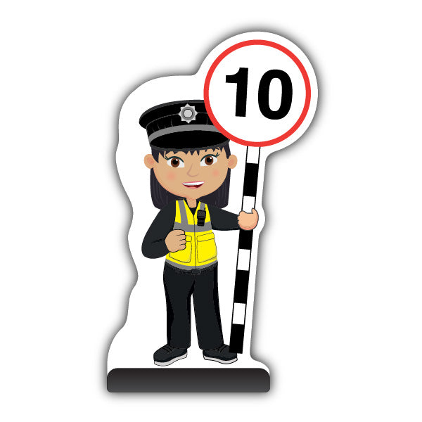 Police Officer Cut Out Pavement Sign – PC Lin – 10 mph