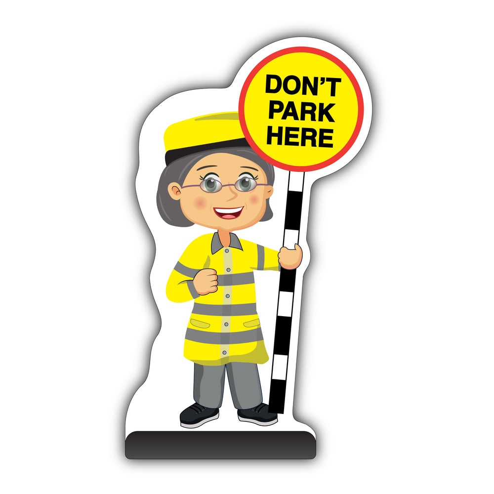 Lollipop Person Cut Out Pavement Sign – Lisa – Don't Park Here