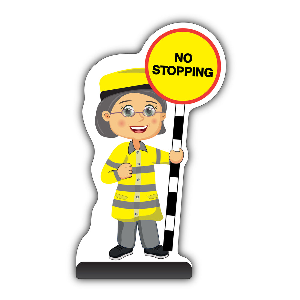 Lollipop Person Cut Out Pavement Sign – Lisa – No Stopping