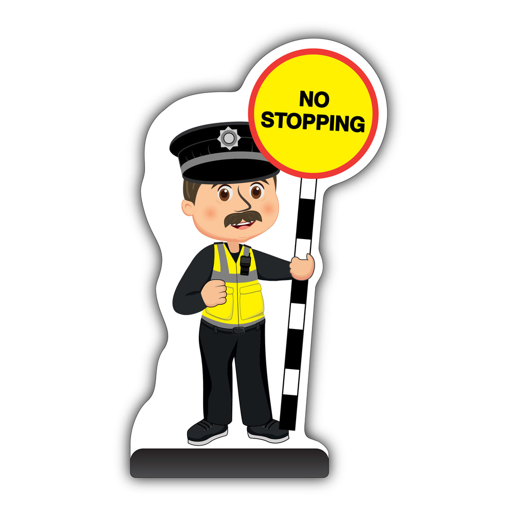 Police Officer Cut Out Pavement Sign – PC Williams – No Stopping