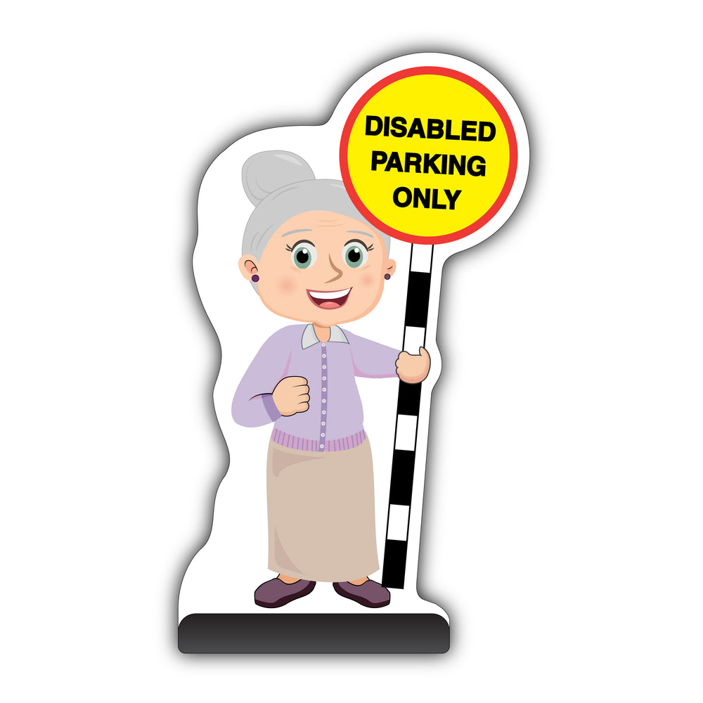 Senior Citizen Cut Out Pavement Sign – Joan – Disabled Parking Only