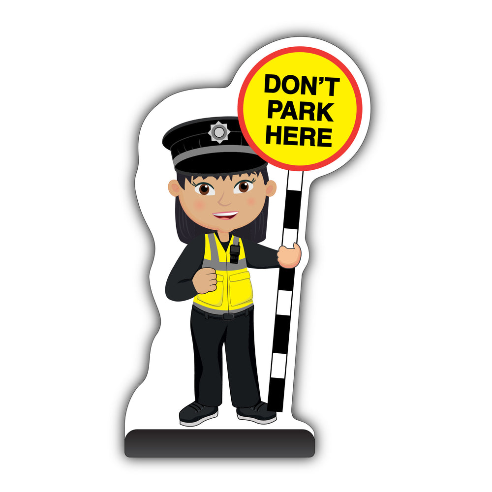 Police Officer Cut Out Pavement Sign – PC Lin – Don't Park Here