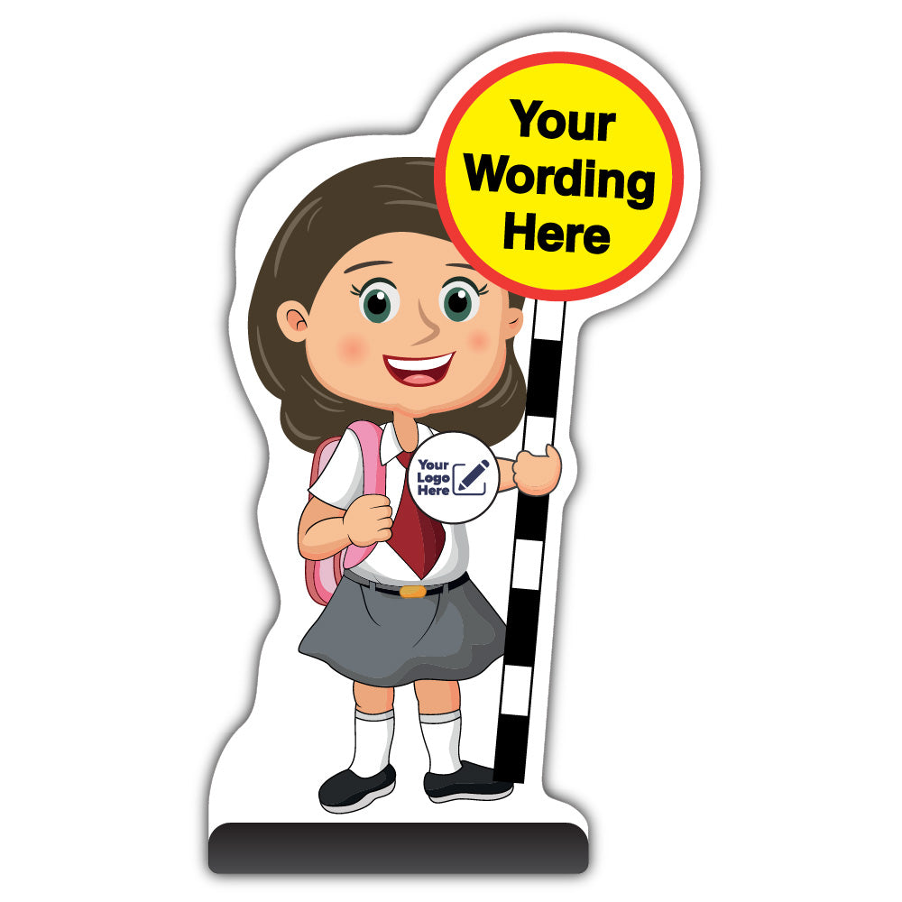 Custom Kid Cut Out Pavement Sign – Mollie – Add Your Logo