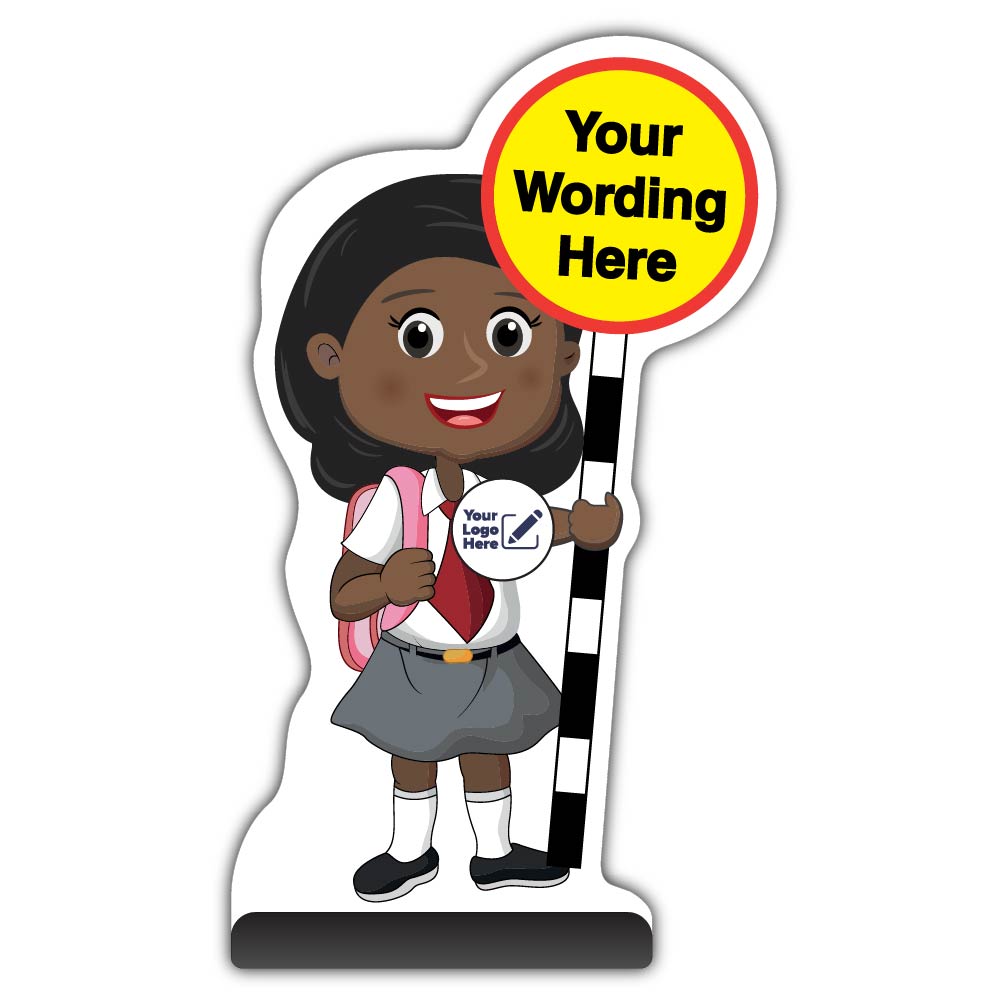 Custom Kid Cut Out Pavement Sign – Naomi – Add Your Logo