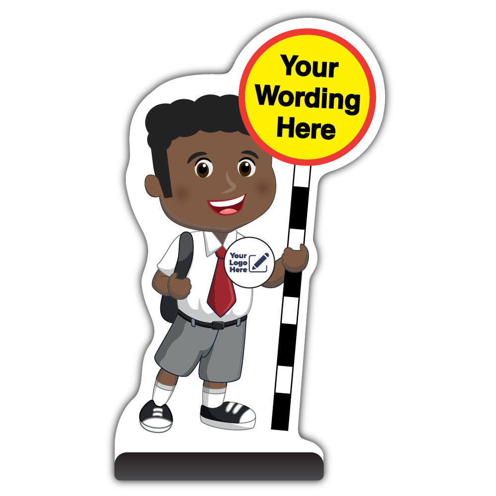 Custom Kid Cut Out Pavement Sign – Toby – Add Your Logo