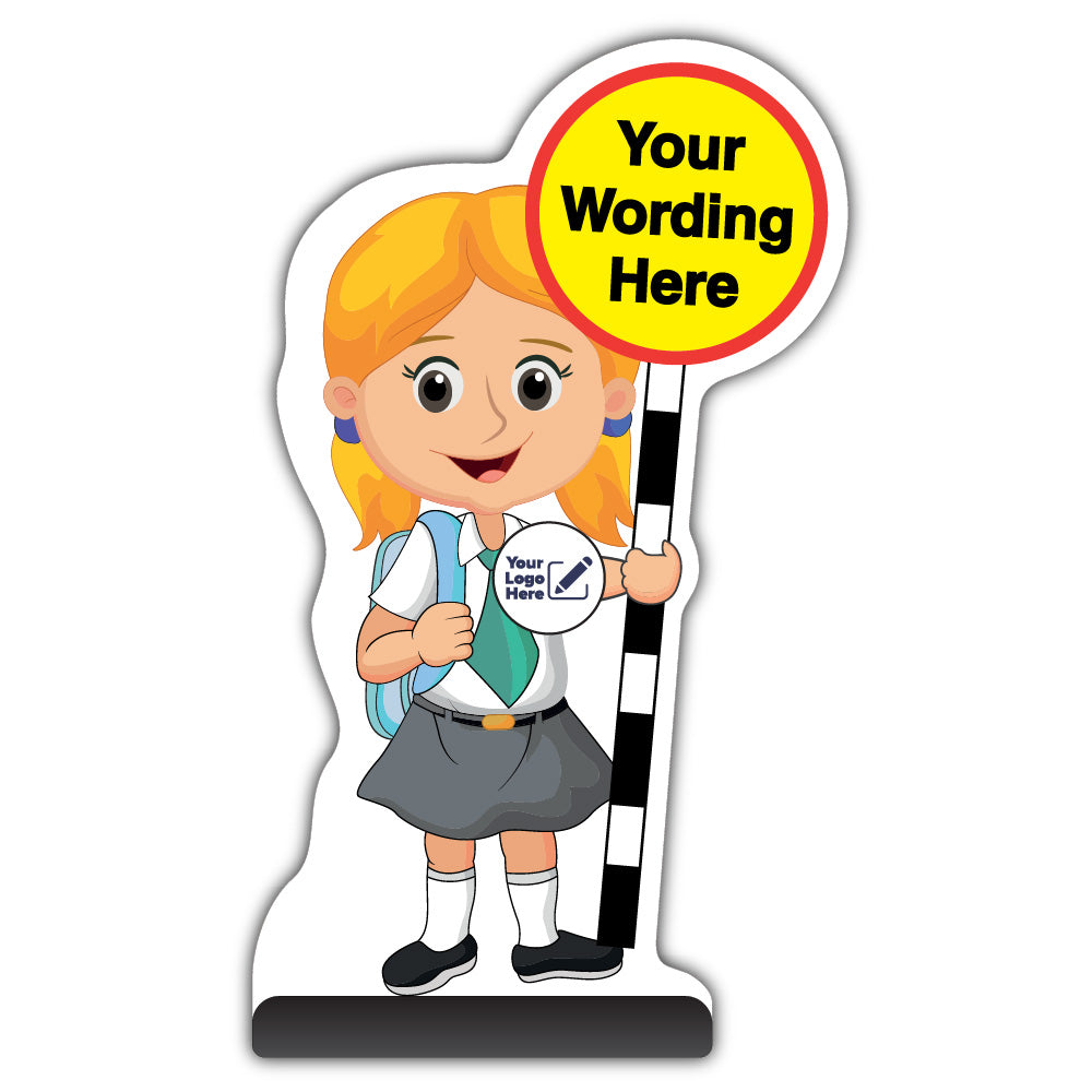 Custom Kid Cut Out Pavement Sign – Jess – Add Your Logo