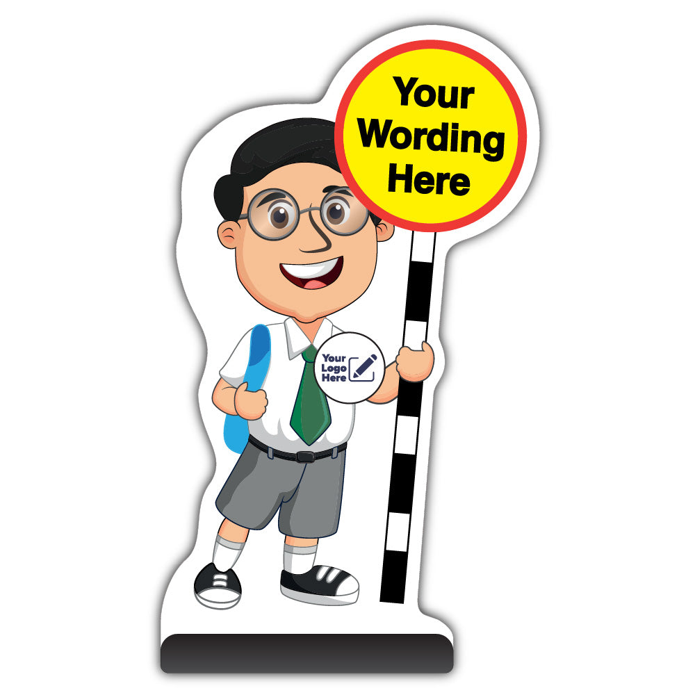 Custom Kid Cut Out Pavement Sign – Liam – Add Your Logo