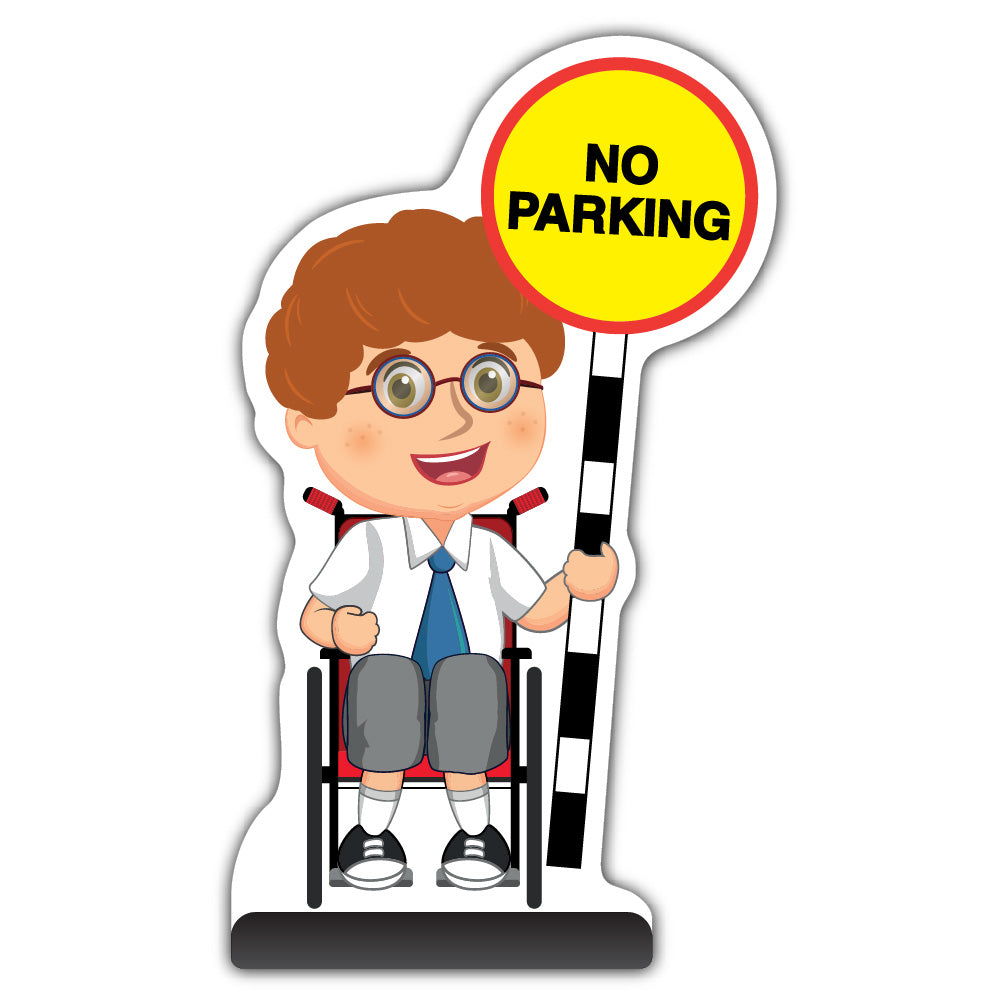 School Kid Cut Out Pavement Sign – Ben – No Parking