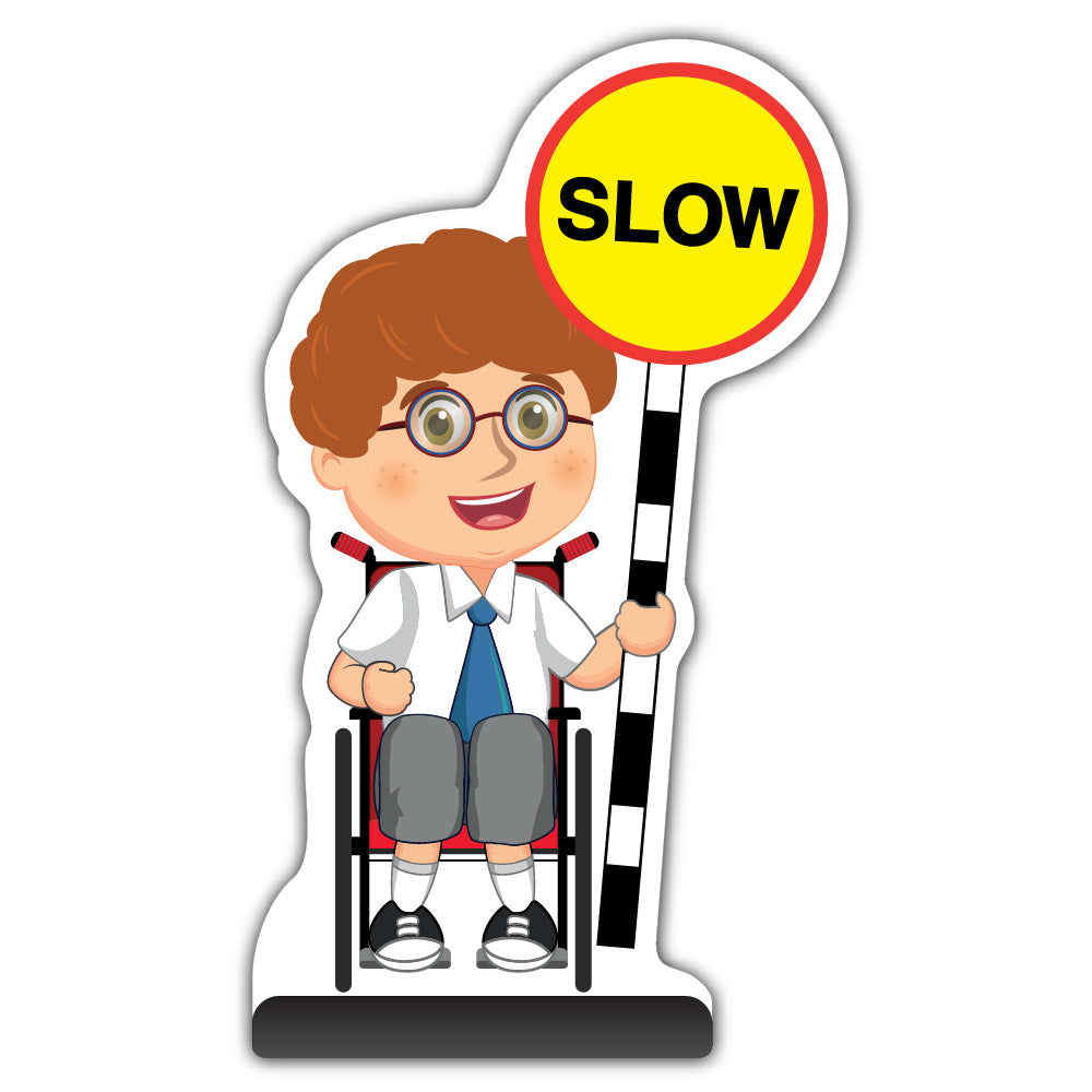 School Kid Cut Out Pavement Sign – Ben – Slow