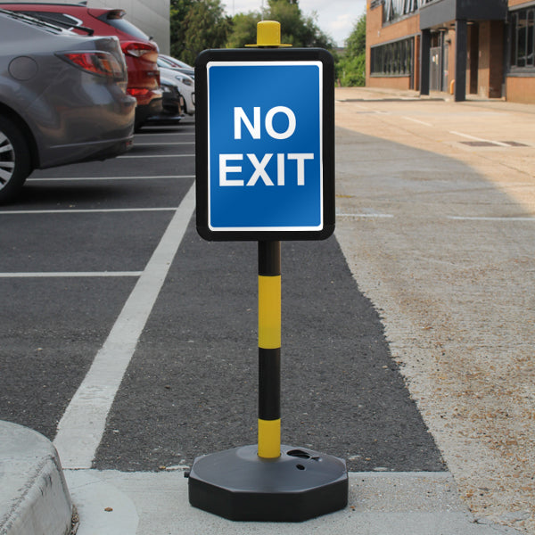 Temporary Signpost – No Exit – Blue