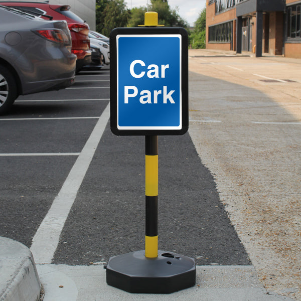 Temporary Signpost – Car Park- Blue