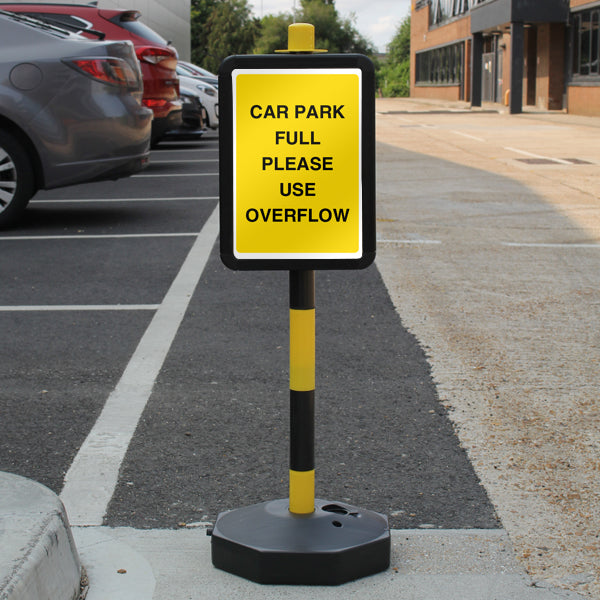 Temporary Signpost – Car Park Full Please Use Overflow