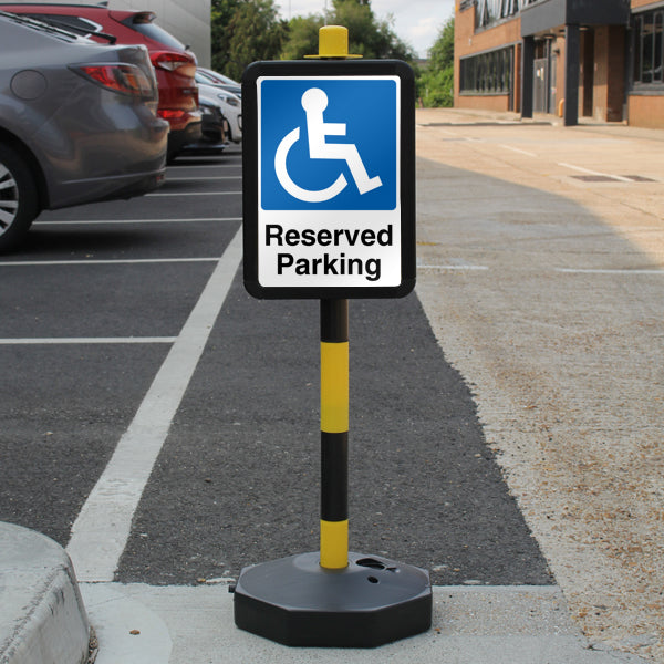 Temporary Signpost – Reserved Parking – Mandatory Disabled