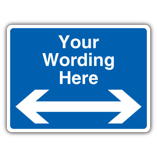 Custom Text – Blue Mandatory – Arrow Left/Right – Landscape