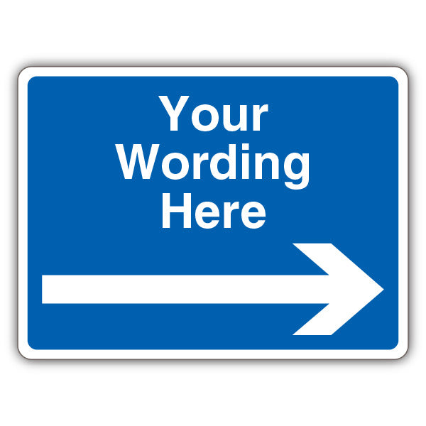 Custom Text – Blue Mandatory – Arrow Right