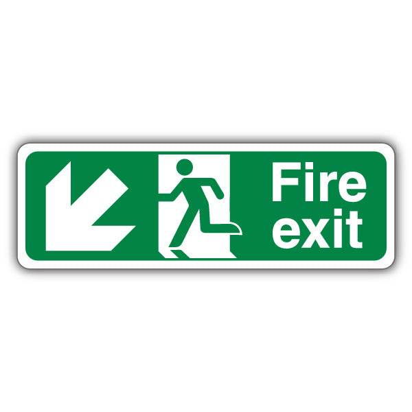 Fire Exit Arrow Down Left