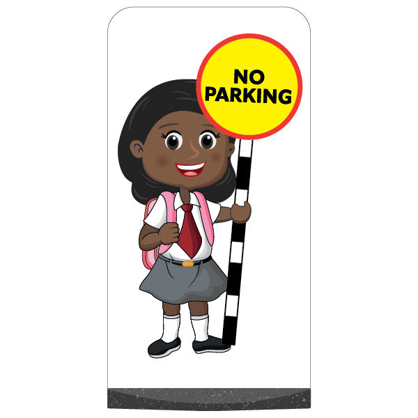School Kid Flat Panel Pavement Sign – Naomi – No Parking