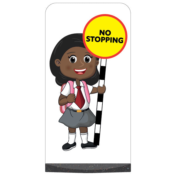 School Kid Flat Panel Pavement Sign – Naomi – No Stopping