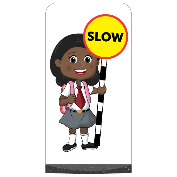School Kid Flat Panel Pavement Sign – Naomi- Slow