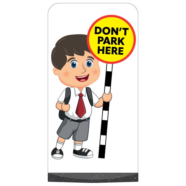 School Kid Flat Panel Pavement Sign – Charlie – Don't Park Here