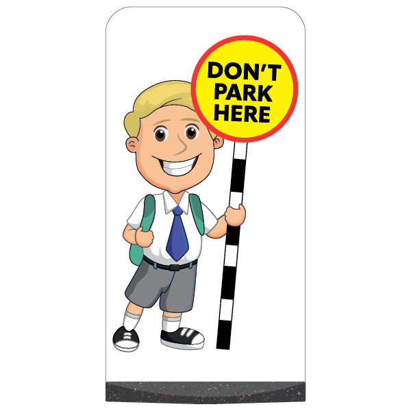 School Kid Flat Panel Pavement Sign – Finn – Don't Park Here