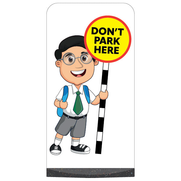 School Kid Flat Panel Pavement Sign – Liam – Don't Park Here