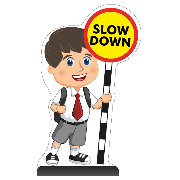 School Kid Cut Out Pavement Sign – Charlie – Slow Down