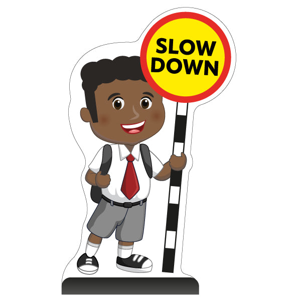School Kid Cut Out Pavement Sign – Toby – Slow Down