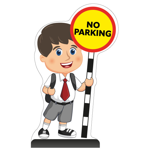 School Kid Cut Out Pavement Sign – Charlie – No Parking