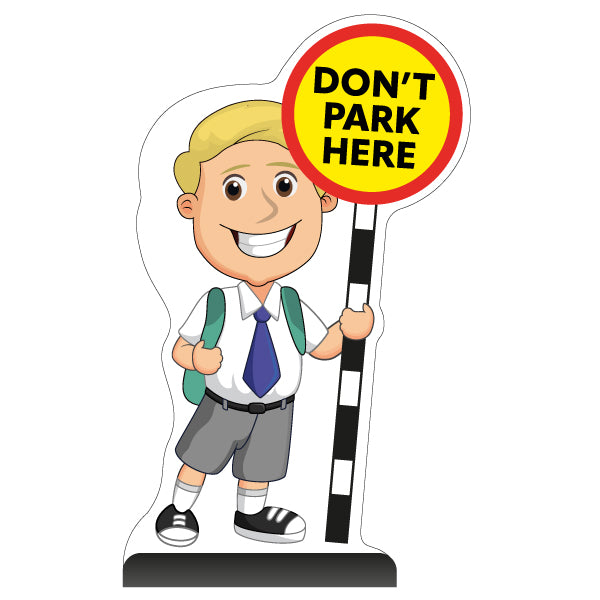 School Kid Cut Out Pavement Sign – Finn – Don't Park Here