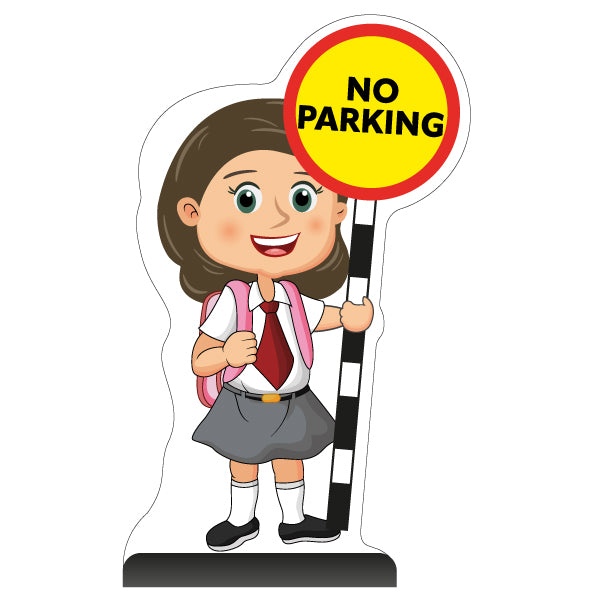 School Kid Cut Out Pavement Sign – Mollie – No Parking