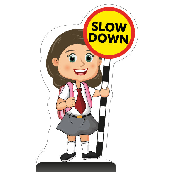 School Kid Cut Out Pavement Sign – Mollie – Slow Down