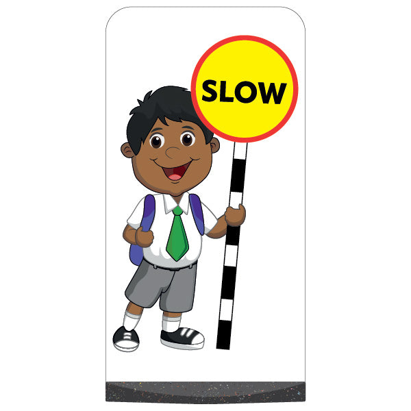 School Kid Flat Panel Pavement Sign – Kamal – Slow