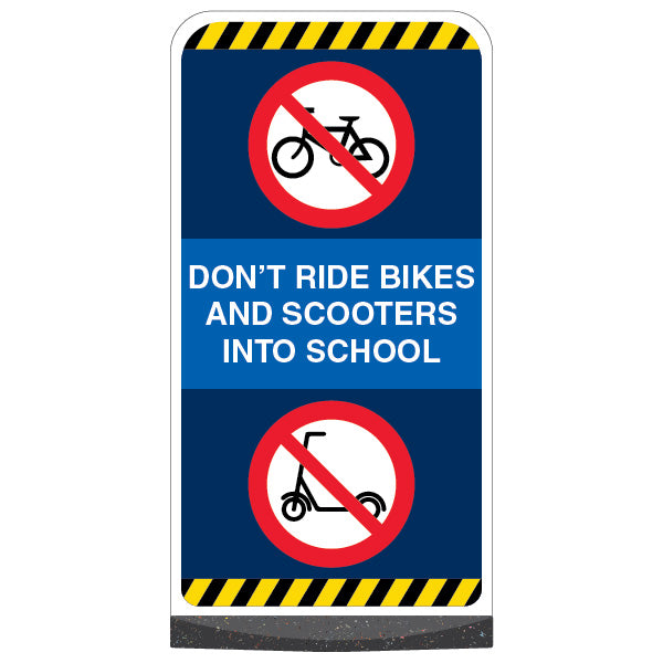 Don't Ride Bikes and Scooters Into School – Blue