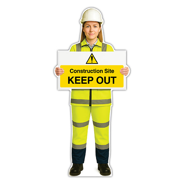 Life-Size Construction Worker Sign – Sofia – Construction Site Keep Out