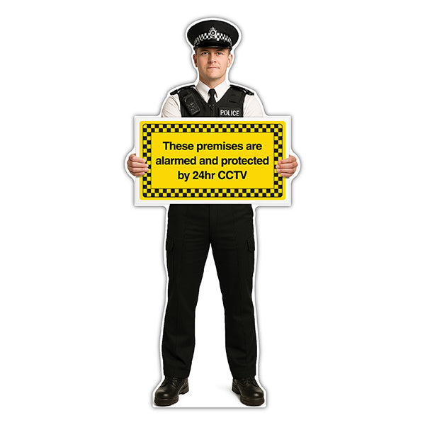 Life-Size Police Officer Sign – Daniel – Premises Protected By CCTV