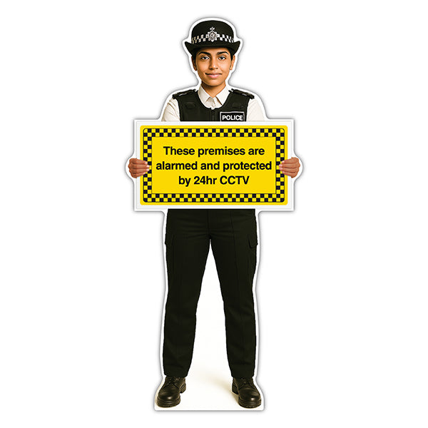 Life-Size Police Officer Sign – Nicole – Premises Protected By CCTV