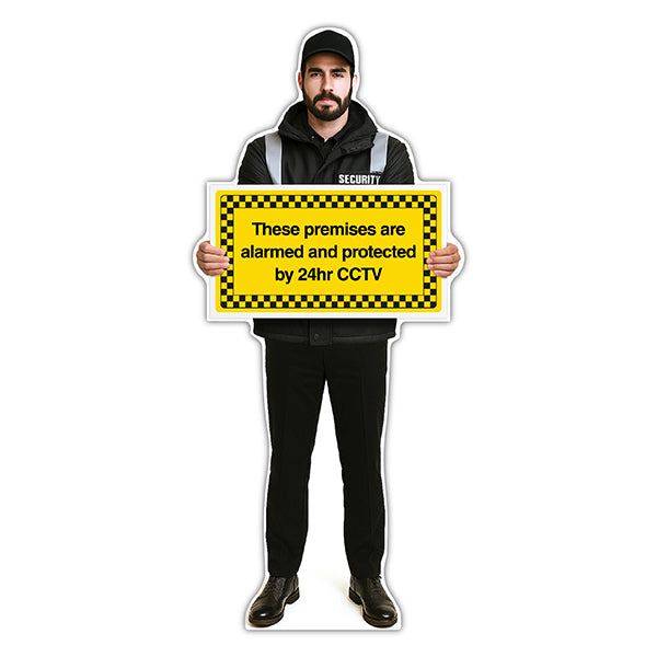 Life-Size Security Guard Sign – Peter – Premises Protected By CCTV